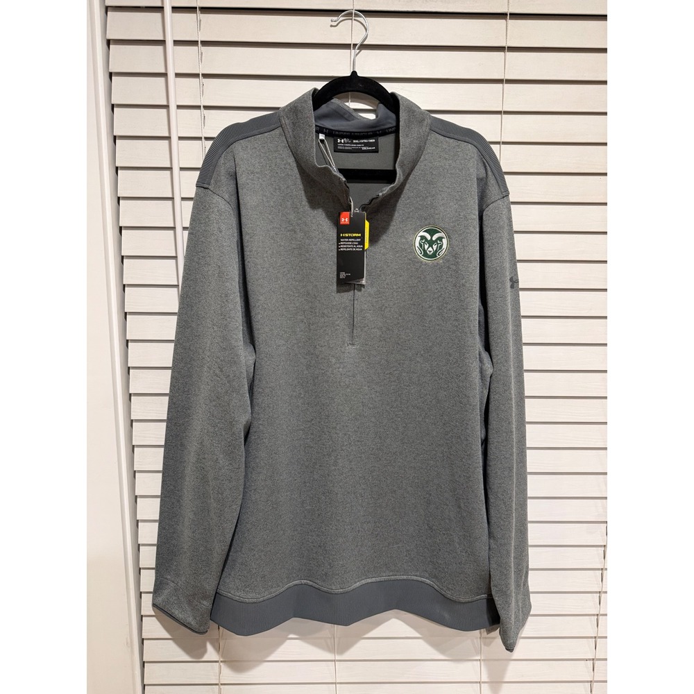 Under Armour 3XL Gray ColdGear 1/4 Zip Pullover Colorado State Rams Logo NWT